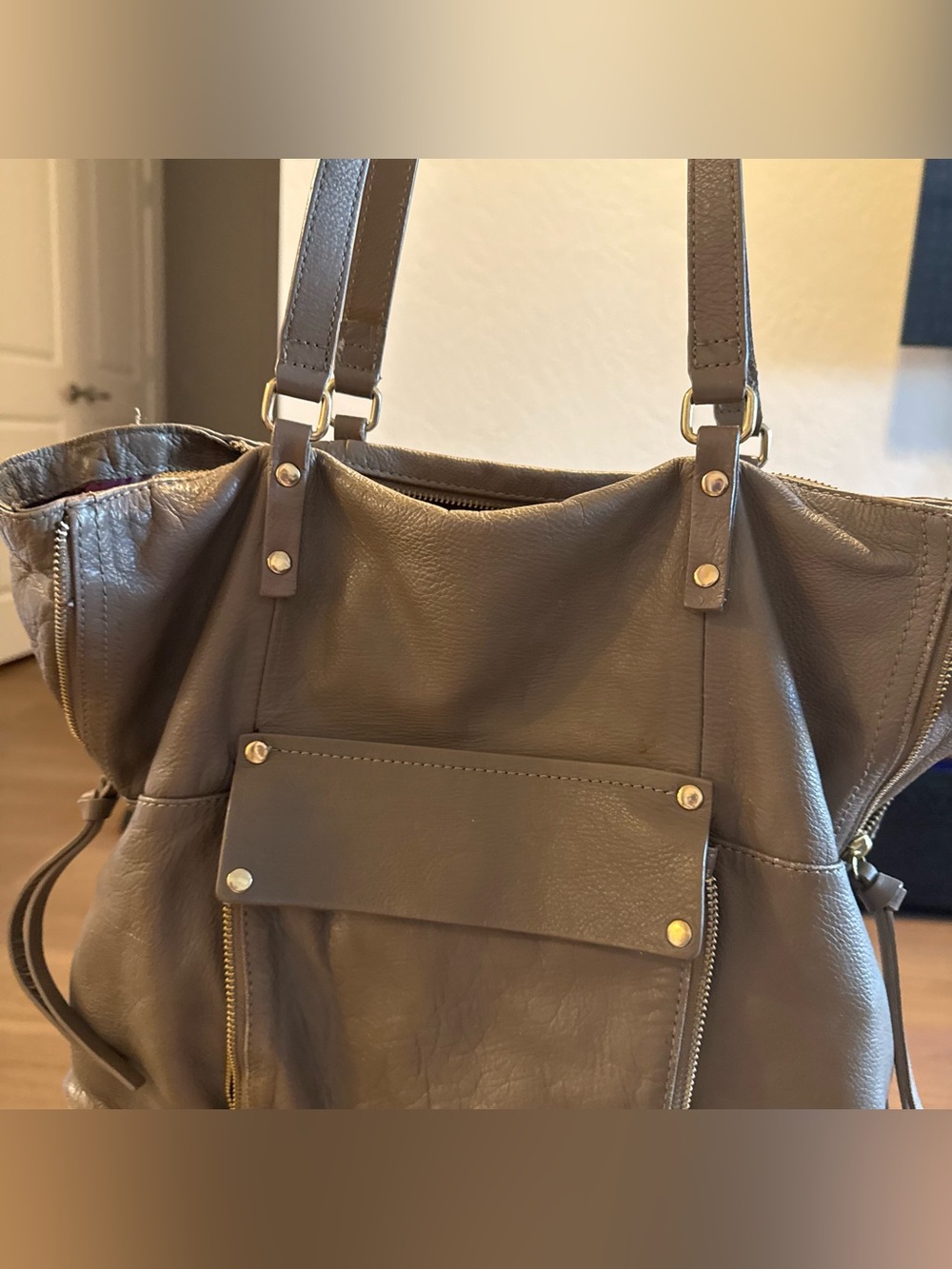 Leather Everyday Tote Bag in Dark Brown
